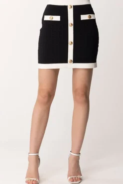 Elisabetta Franchi Minigonna EmbossedNERO