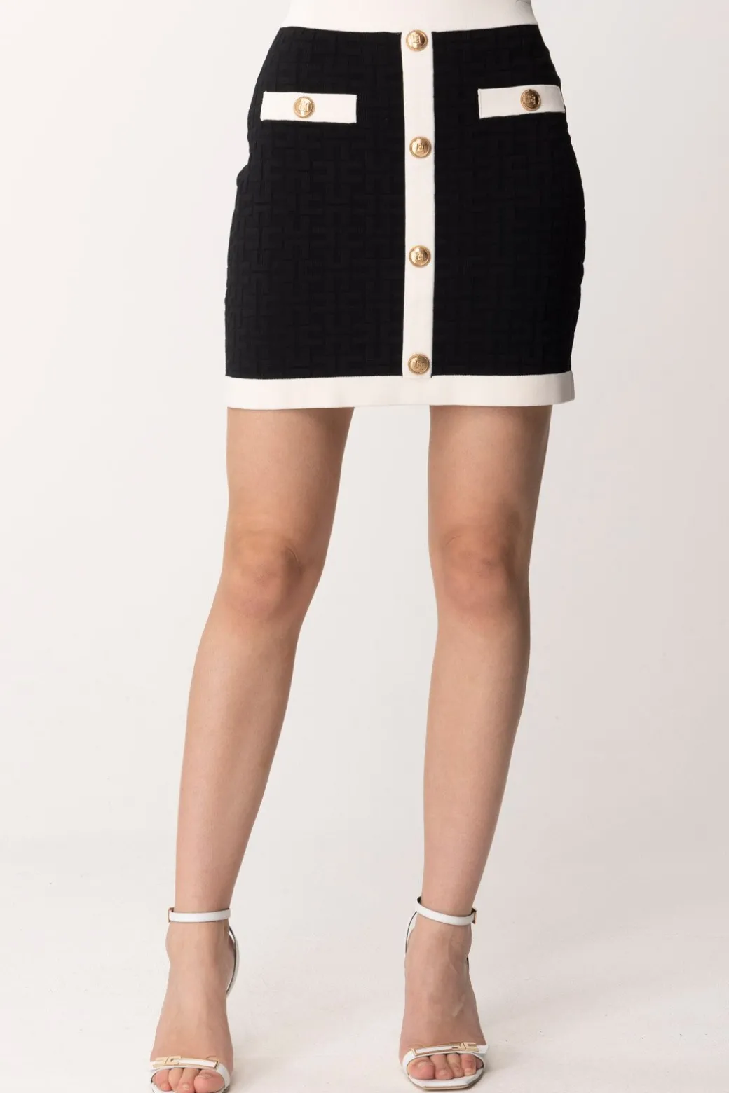 Elisabetta Franchi Minigonna EmbossedNERO