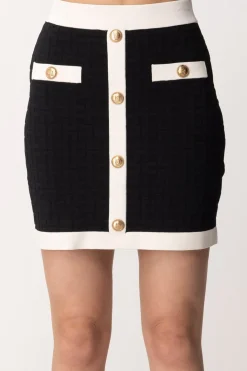 Elisabetta Franchi Minigonna EmbossedNERO
