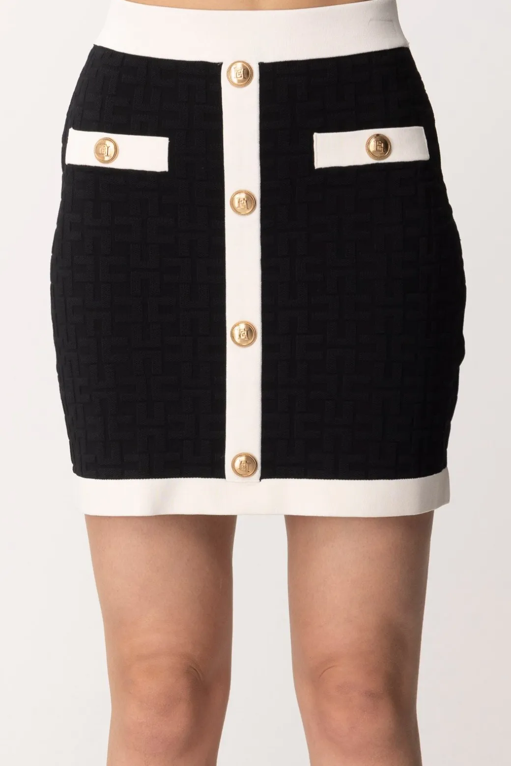Elisabetta Franchi Minigonna EmbossedNERO