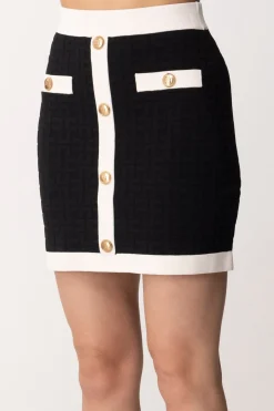 Elisabetta Franchi Minigonna EmbossedNERO