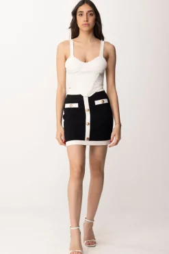 Elisabetta Franchi Minigonna EmbossedNERO