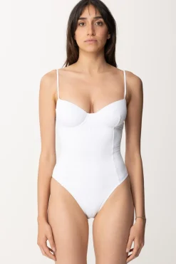 Elisabetta Franchi Monokini con Taglio Coppe e LogoAVORIO
