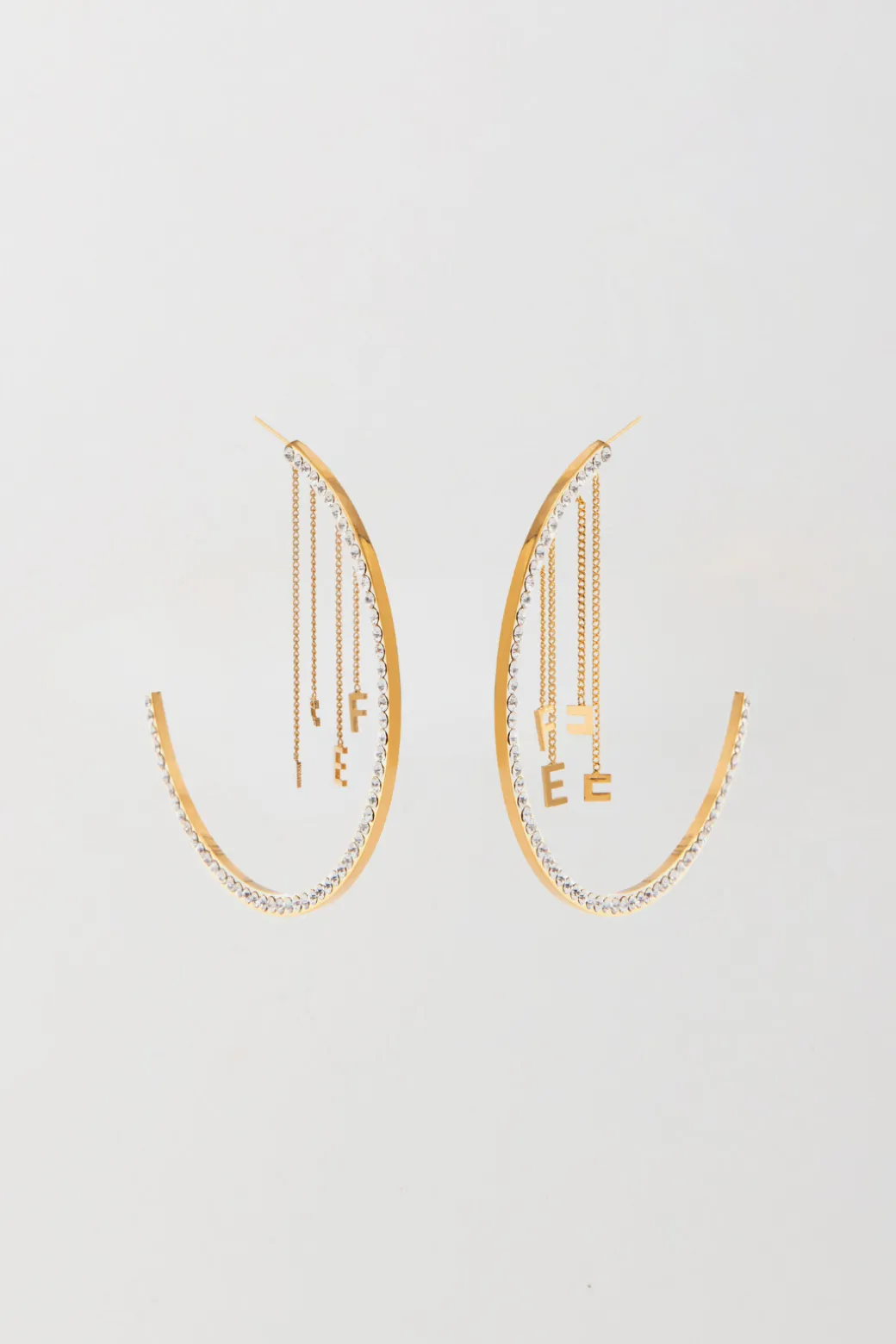 Elisabetta Franchi Orecchini a Cerchio con CharmsORO GIALLO