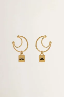 Elisabetta Franchi Orecchini con Logo SmaltatoO GIALLO/NERO