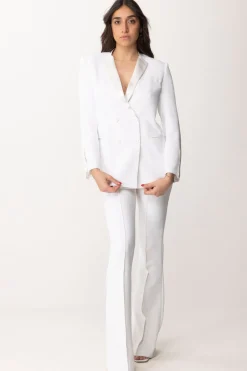 Elisabetta Franchi Pantaloni Palazzo con Placche LogateAVORIO