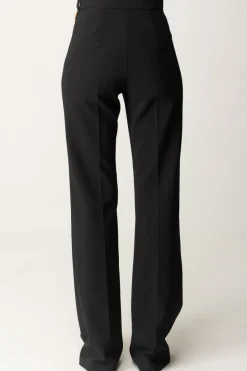 Elisabetta Franchi Pantaloni Palazzo con Catena e CharmsNERO