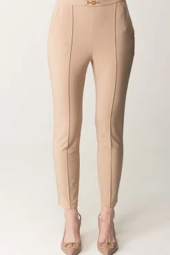 Elisabetta Franchi Pantaloni Dritti In Tessuto TecnicoaNUDO