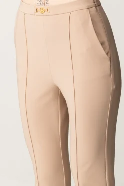 Elisabetta Franchi Pantaloni Dritti In Tessuto TecnicoaNUDO