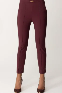 Elisabetta Franchi Pantaloni Dritti In Tessuto TecnicoROUGE NOIR