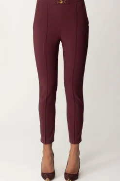 Elisabetta Franchi Pantaloni Dritti In Tessuto TecnicoROUGE NOIR