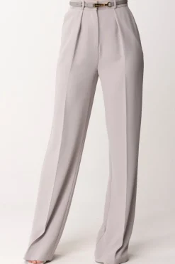 Elisabetta Franchi Pantalone Dritti con CinturaPERLA