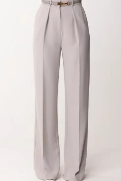 Elisabetta Franchi Pantalone Dritti con CinturaPERLA