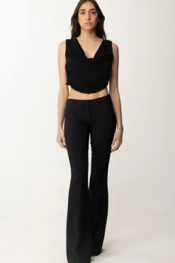 Elisabetta Franchi Pantaloni a Zampa In CrepeNERO