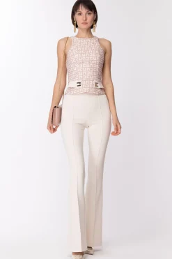 Elisabetta Franchi Pantaloni Palazzo con NervatureBURRO
