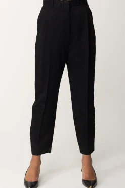 Elisabetta Franchi Pantalone Dritto In CrêpeNERO