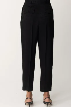 Elisabetta Franchi Pantalone Dritto In CrêpeNERO