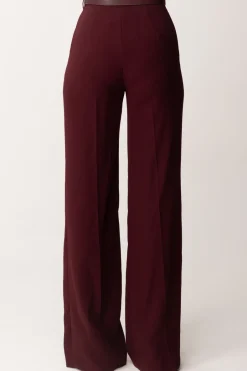 Elisabetta Franchi Pantaloni Palazzo In Raso con CinturaROUGE NOIR