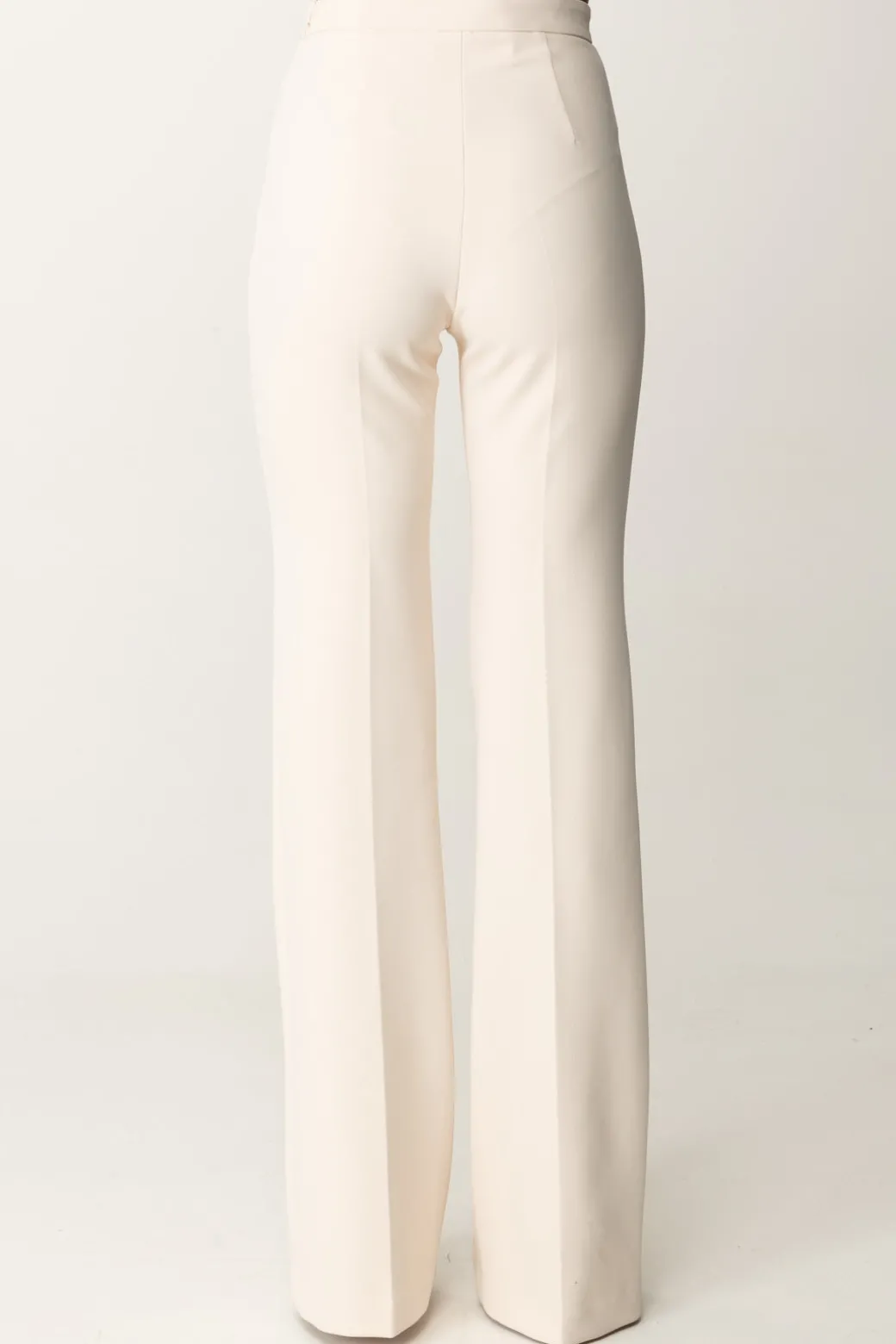 Elisabetta Franchi Pantaloni Palazzo In Doppio Crêpe StretchBURRO