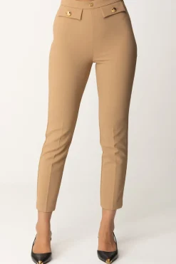 Elisabetta Franchi Pantaloni Dritti con Fascione con LogoCAMEL