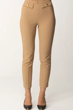 Elisabetta Franchi Pantaloni Dritti con Fascione con LogoCAMEL