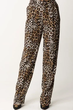 Elisabetta Franchi Pantaloni Gamba Dritta con Stampa AnimalierANIMALIER