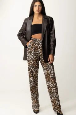 Elisabetta Franchi Pantaloni Gamba Dritta con Stampa AnimalierANIMALIER