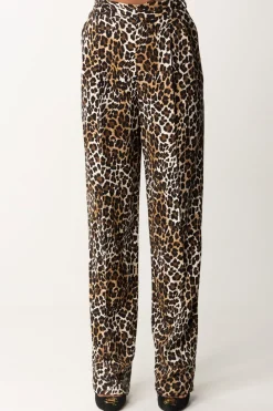 Elisabetta Franchi Pantaloni Gamba Dritta con Stampa AnimalierANIMALIER