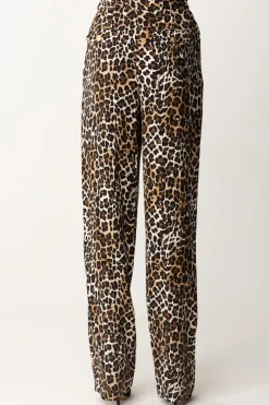 Elisabetta Franchi Pantaloni Gamba Dritta con Stampa AnimalierANIMALIER