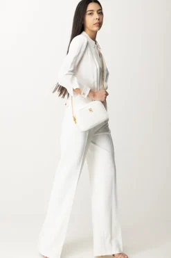 Elisabetta Franchi Pantaloni Dritti con CinturaAVORIO