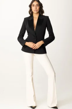 Elisabetta Franchi Pantaloni In Crepe Stretch con Morsetto In VitaBURRO