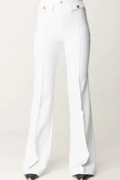 Elisabetta Franchi Pantaloni Stretch con Logo In VitaAVORIO