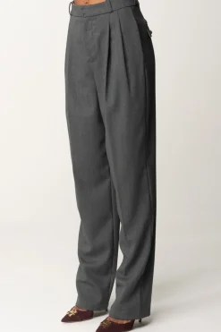 Elisabetta Franchi Pantaloni Ampi In Fresco LanaSTEEL MELANGE