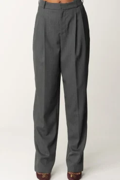 Elisabetta Franchi Pantaloni Ampi In Fresco LanaSTEEL MELANGE