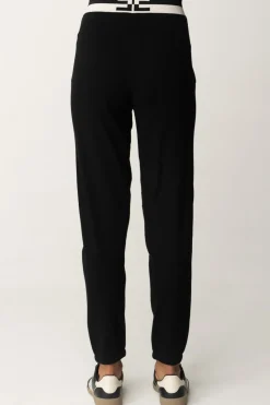 Elisabetta Franchi Pantaloni Jogger In ViscosaNERO/BURRO