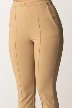 Elisabetta Franchi Pantaloni Dritti In Tessuto TecnicoCAMEL