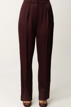 Elisabetta Franchi Pantaloni Dritti In Satin con PincesROUGE NOIR