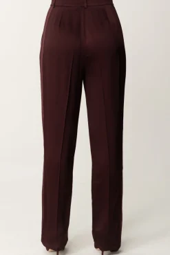 Elisabetta Franchi Pantaloni Dritti In Satin con PincesROUGE NOIR