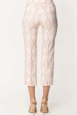 Elisabetta Franchi Pantaloni a Trombetta con Stampa EtnicaBURRO/CARNE