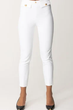 Elisabetta Franchi Pantaloni Dritti con Fascione con LogoAVORIO