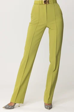 Elisabetta Franchi Pantaloni con Cintura LogataOLIVE OIL