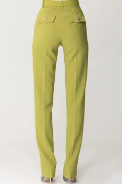 Elisabetta Franchi Pantaloni con Cintura LogataOLIVE OIL