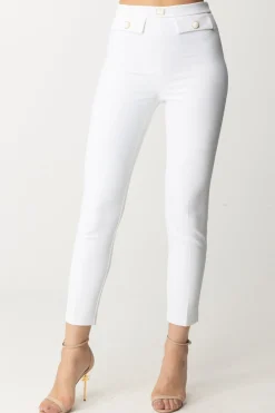 Elisabetta Franchi Pantaloni In Crepe Stretch con PatteAVORIO