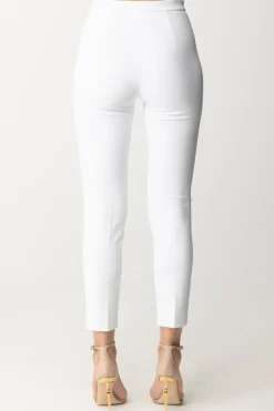 Elisabetta Franchi Pantaloni In Crepe Stretch con PatteAVORIO