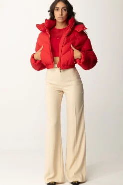 Elisabetta Franchi Pantaloni Palazzo In Raso con CinturaCREMA