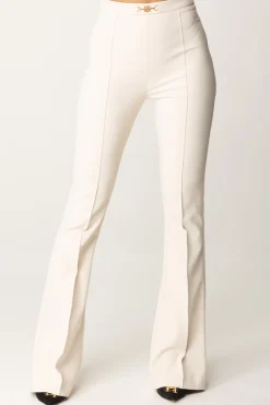 Elisabetta Franchi Pantaloni In Crepe Stretch con Morsetto In VitaAVORIO