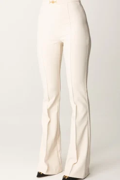 Elisabetta Franchi Pantaloni In Crepe Stretch con Morsetto In VitaAVORIO
