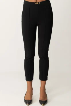 Elisabetta Franchi Pantaloni Dritti In Tessuto TecnicoNERO