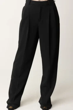 Elisabetta Franchi Pantaloni Classici con Doppia PincesNERO