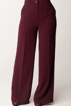 Elisabetta Franchi Pantaloni Dritti a Gampa AmpiaROUGE NOIR